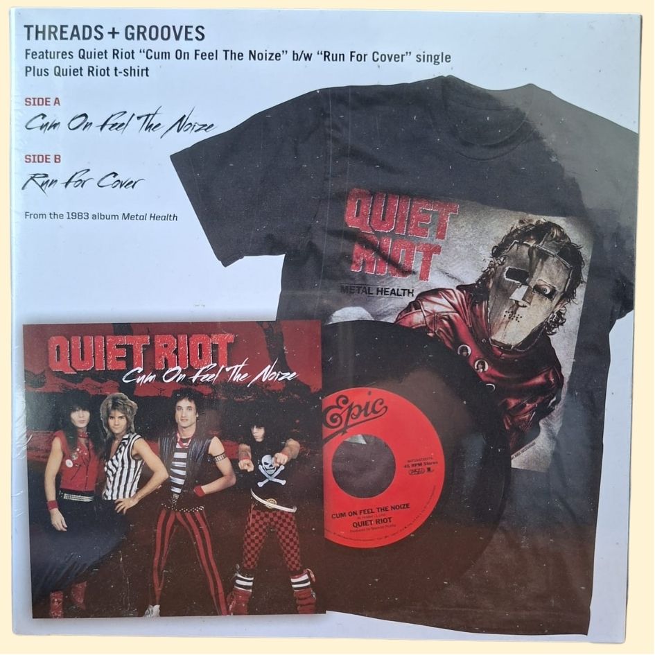 Quiet Riot: Cum On Feel The Noize 7" Single & T-shirt Collector's Bundle Edition