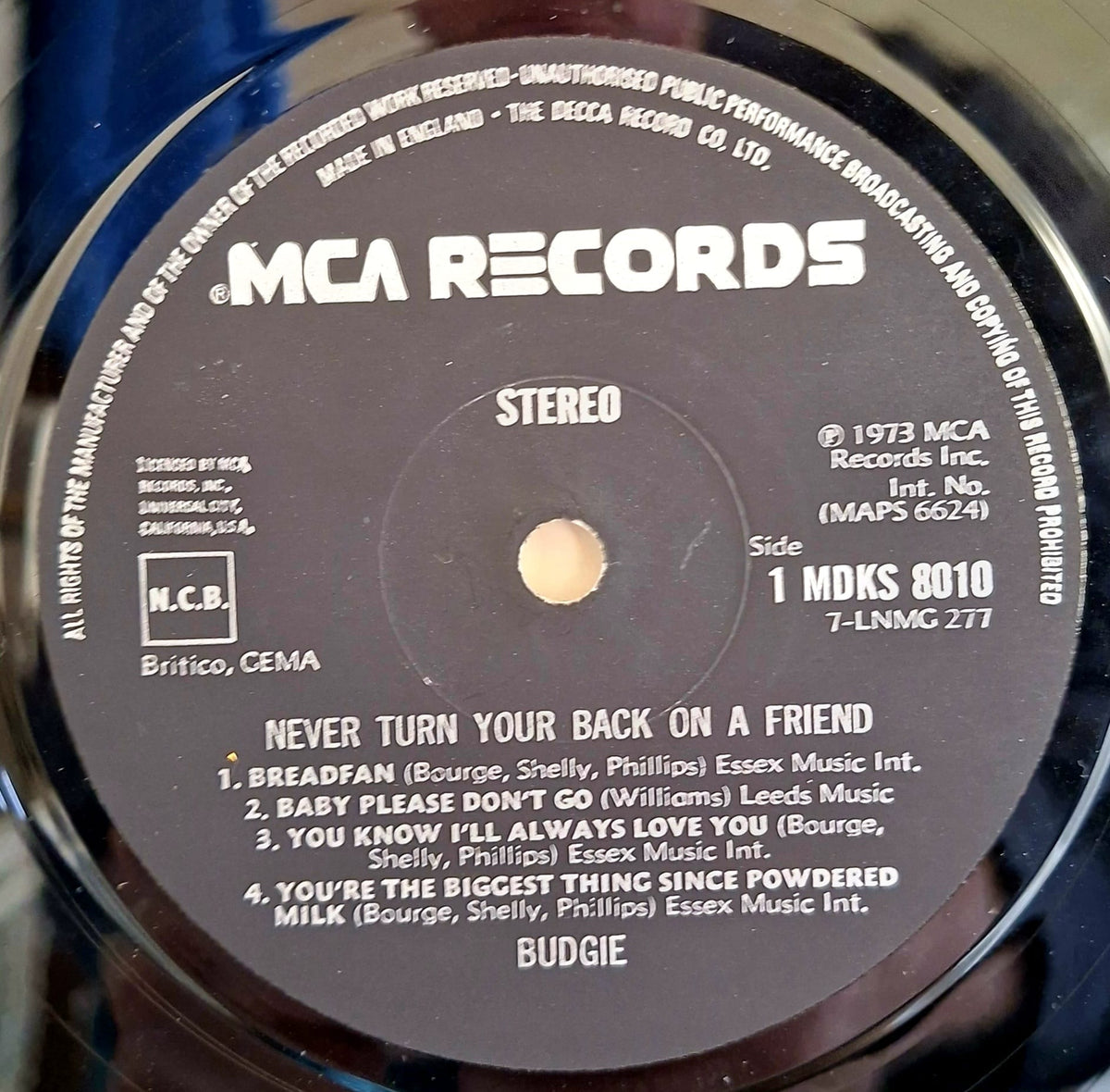 Budgie: Never Turn Your Back On A Friend Vinyl Album 1973 Pressing
