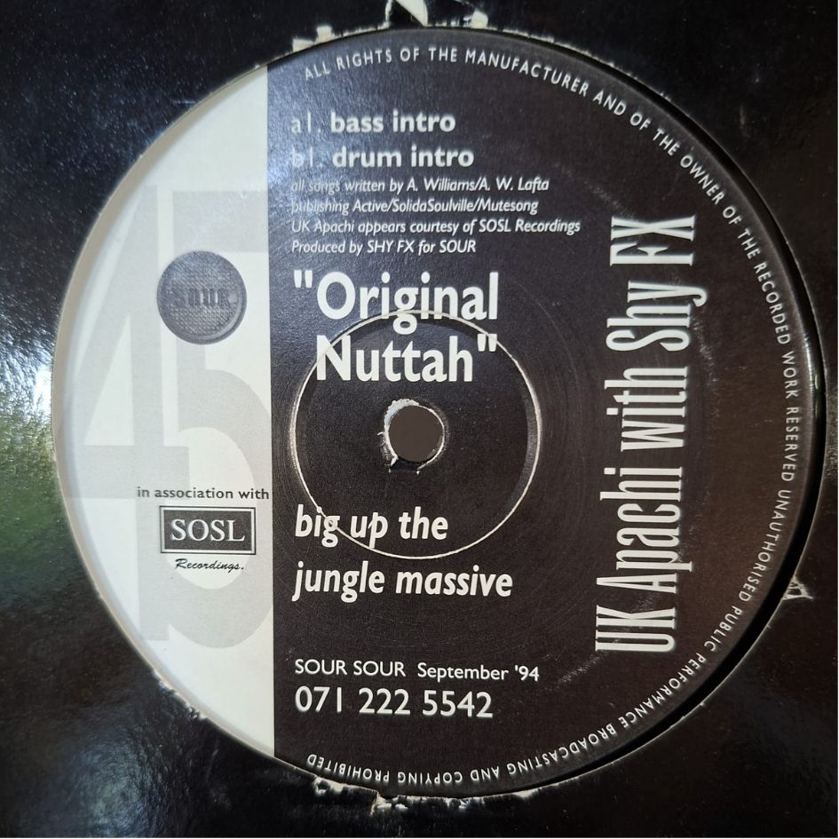 UK Apachi With Shy FX: Original Nuttah 1st Pressing 12" EP Vinyl