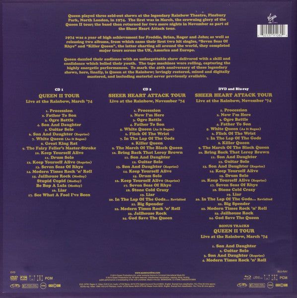Queen: Live At The Rainbow '74 40th Anniversary Super Deluxe CD / DVD Box Set