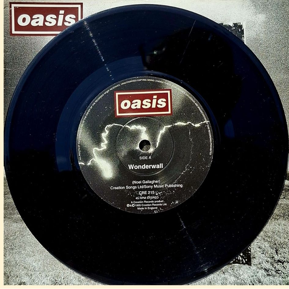 Oasis: Wonderwall 7" Vinyl Record CRE 215