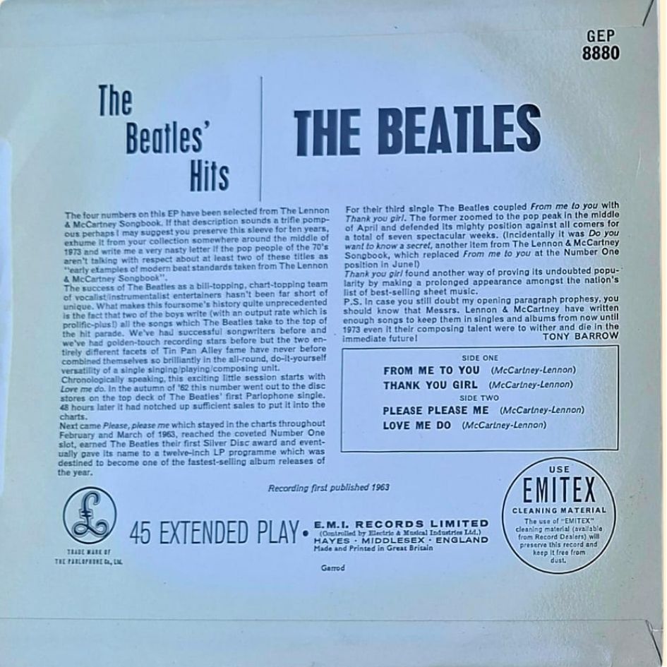 The Beatles: The Beatles Hits 7" EP Vinyl Single Reissue