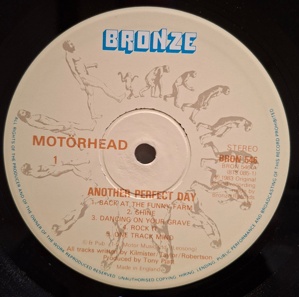 Motorhead: Another Perfect Day Vinyl Album With Ticket Stubbs 1st Pressing