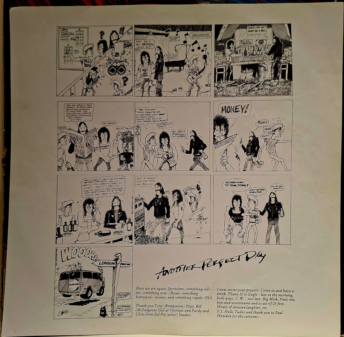 Motorhead: Another Perfect Day Vinyl Album With Ticket Stubbs 1st Pressing