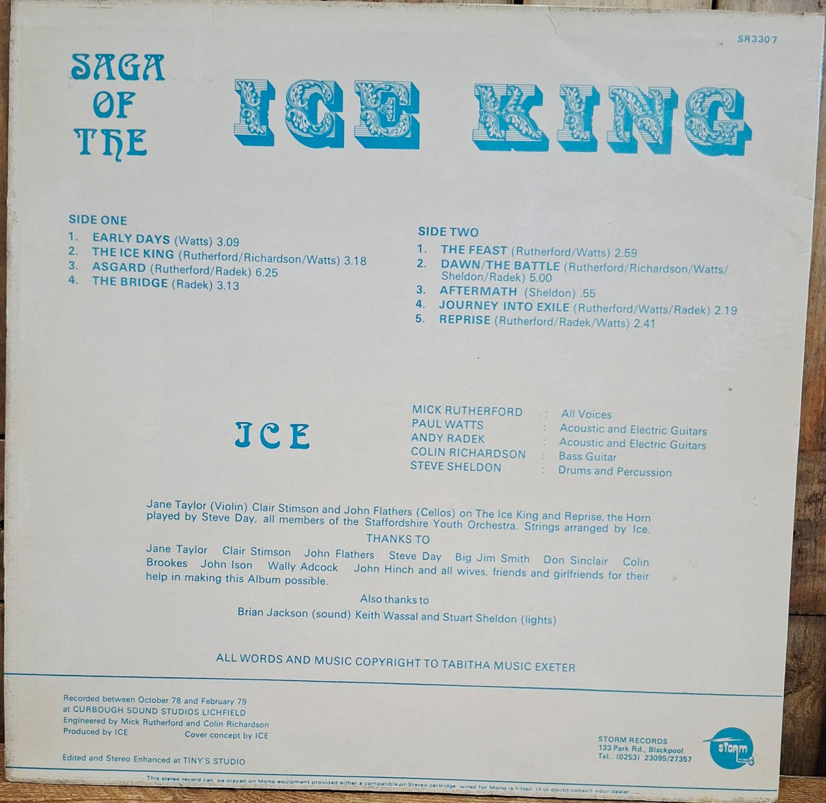 Ice: Saga Of The Ice King 1st Pressing Vinyl Album 1979