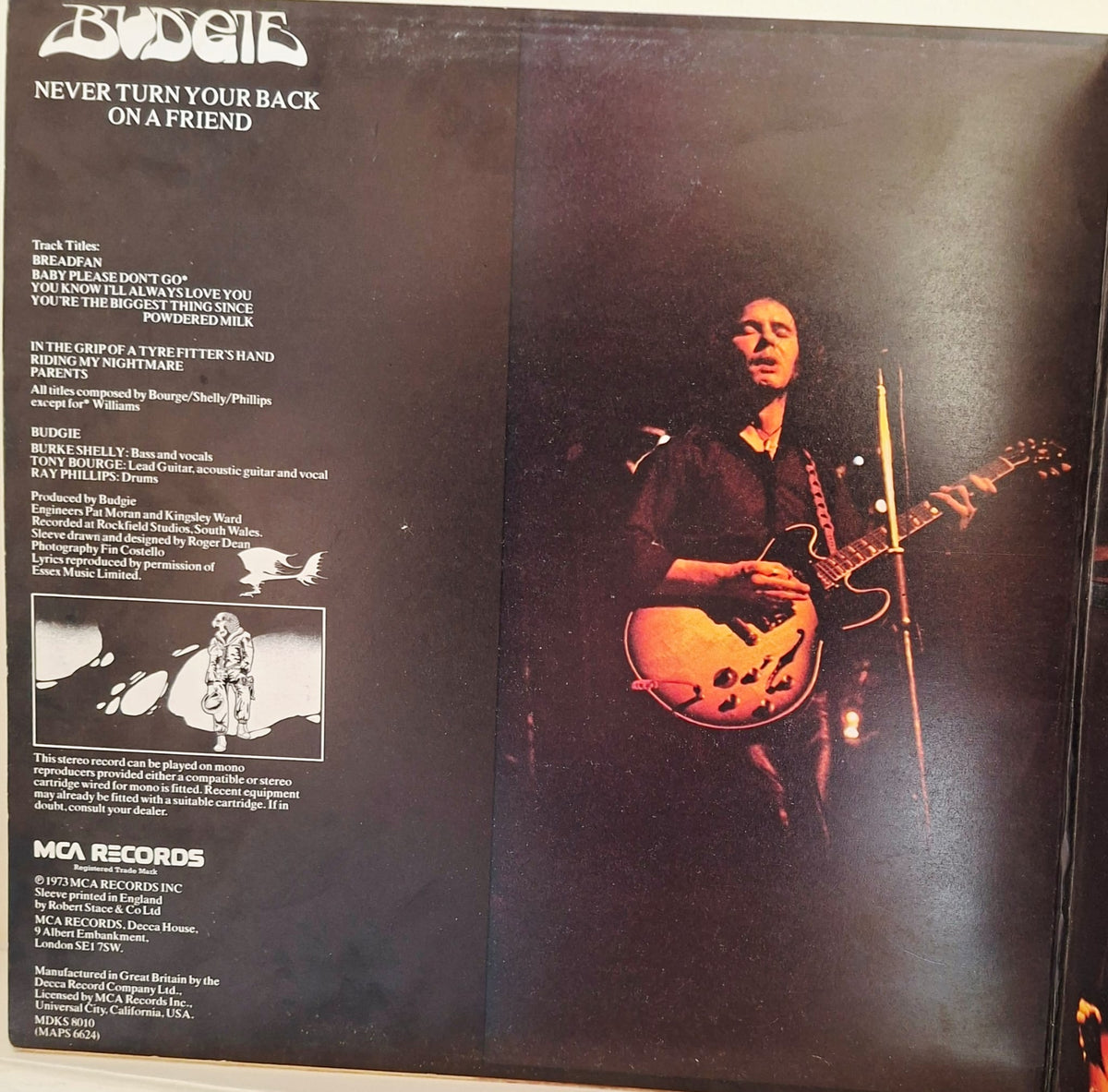 Budgie: Never Turn Your Back On A Friend Vinyl Album 1973 Pressing