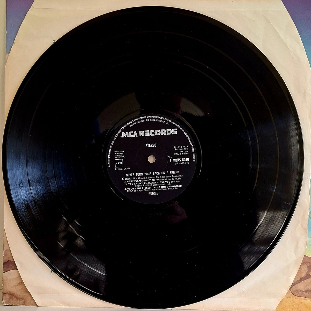 Budgie: Never Turn Your Back On A Friend Vinyl Album 1973 Pressing