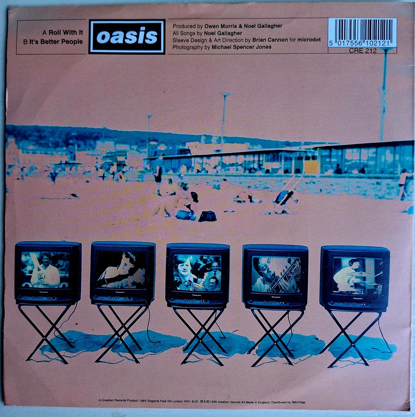 Oasis: Roll With It 7" Vinyl Record 1995