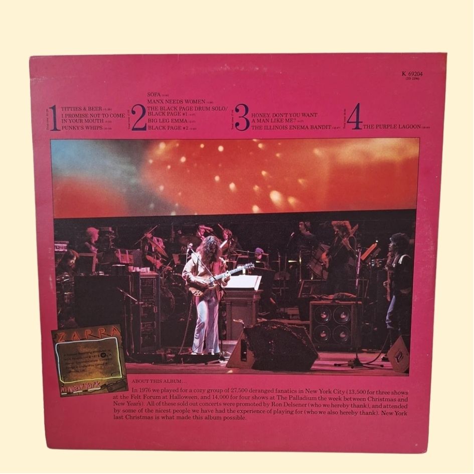 Frank Zappa: In New York - 1st Pressing 1977 Double Vinyl LP - Rare Edition